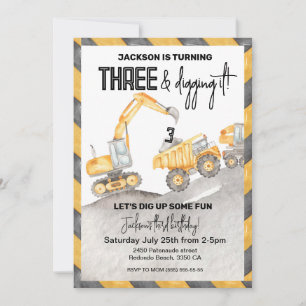 Invitación de cumpleaños de construcción, 3ª excav