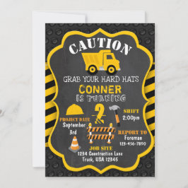 Invitación de cumpleaños de construcción | Camión 