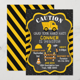 Invitación de cumpleaños de construcción | Camión 