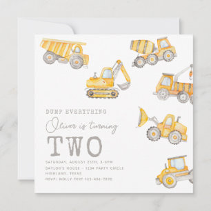Invitación de cumpleaños de construcción   Constru