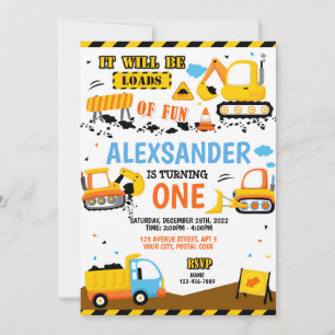 Invitación de cumpleaños de construcción - Cualqui
