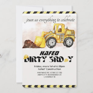 Invitación de cumpleaños de construcción Doble Tru