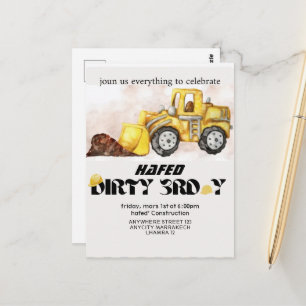 Invitación de cumpleaños de construcción editable