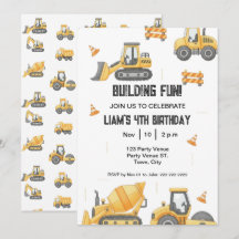 Invitación de cumpleaños de construcción - Fiesta