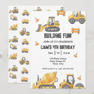 Invitación de cumpleaños de construcción - Fiesta