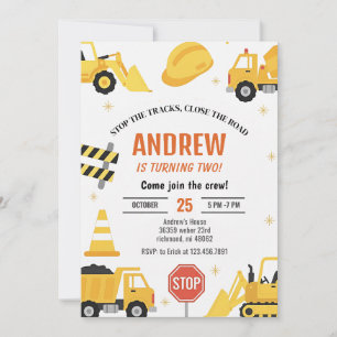 Invitación de cumpleaños de construcción moderna n