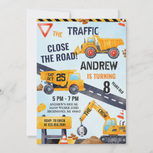 Invitación de Cumpleaños de Construcción Moderna P