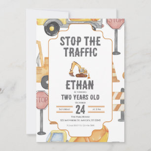 Invitación de cumpleaños de construcción moderna p