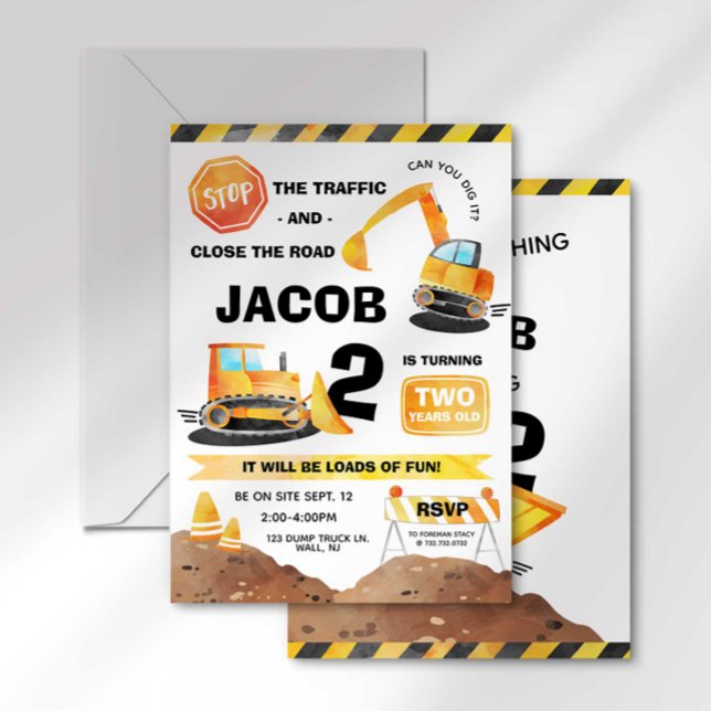 Invitación de Cumpleaños de Construcción para Cual (Subido por el creador)