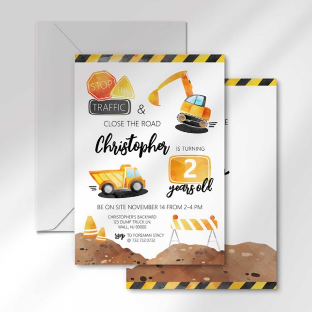Invitación de Cumpleaños de Construcción para Cual (Subido por el creador)
