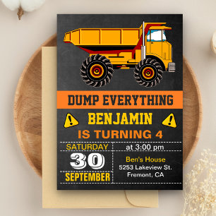 Invitación de Cumpleaños de Construcción para Niño
