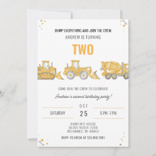Invitación de Cumpleaños de Construcción Simple Pe