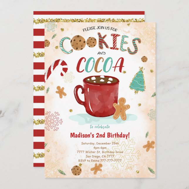 Invitación de cumpleaños de Cookie (Anverso / Reverso)