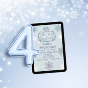 Invitación de cumpleaños de copo de nieve por prim