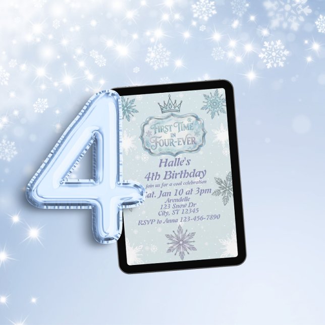 Invitación de cumpleaños de copo de nieve por prim (Subido por el creador)