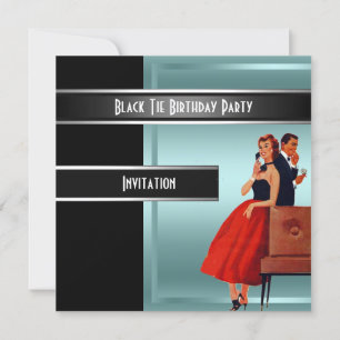 Invitación de cumpleaños de Corbata Negra