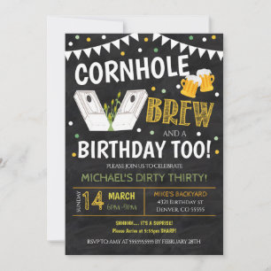 Invitación de cumpleaños de Cornhole