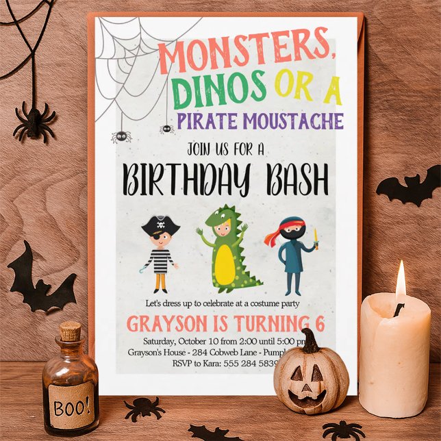 Invitación de cumpleaños de Costume Fiesta Hallowe (Subido por el creador)