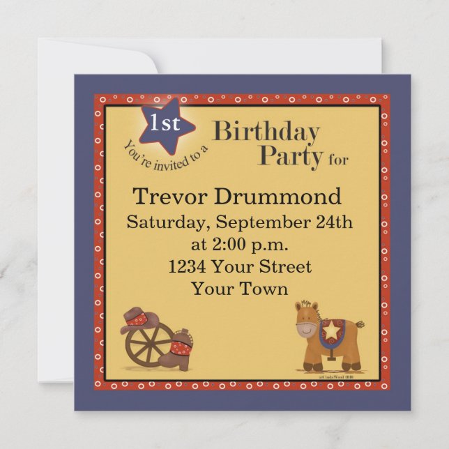 Invitación de cumpleaños de Cowboy