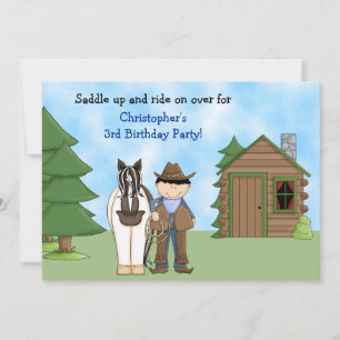 Invitación de cumpleaños de Cowboy, Caballo y Cabi