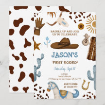 Invitación de cumpleaños de Cowboy editable