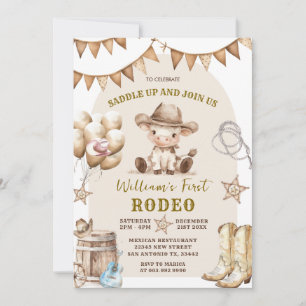 Invitación de cumpleaños de Cowboy First Rodeo Bal