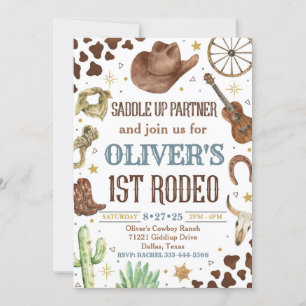 Invitación de cumpleaños de Cowboy, primera invita