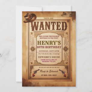 Invitación de cumpleaños de Cowboy queridos por Oc