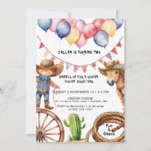 Invitación de cumpleaños de Cowboy Rootin'Rootin'