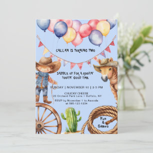 Invitación de cumpleaños de Cowboy Rootin'Rootin'