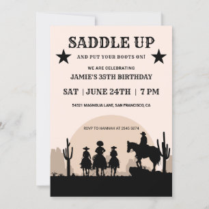 Invitación de cumpleaños de Cowboy Wild Up