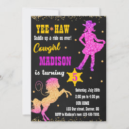 Invitación de cumpleaños de Cowgirl