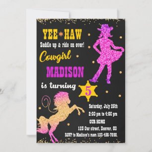 Invitación de cumpleaños de Cowgirl
