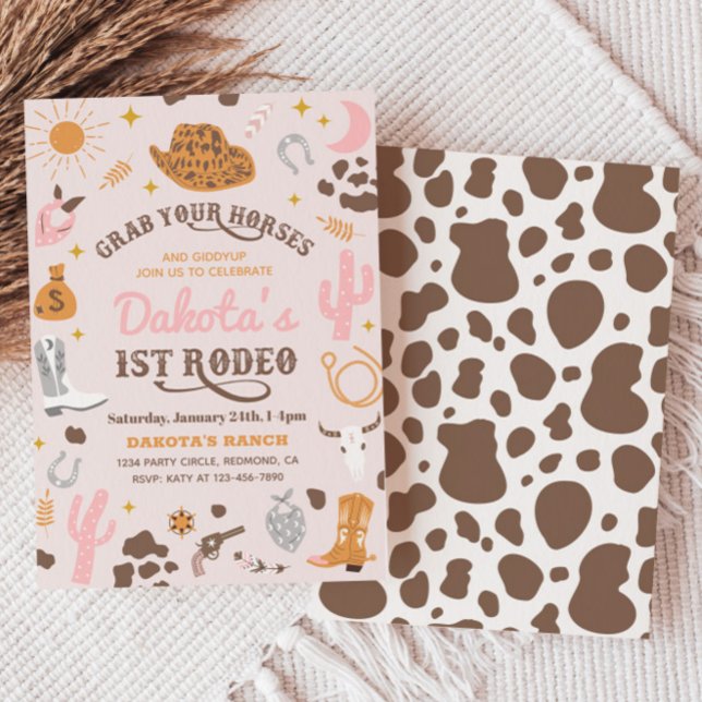 Invitación de cumpleaños de Cowgirl | 1.ᵉʳ Rodeo I (Subido por el creador)