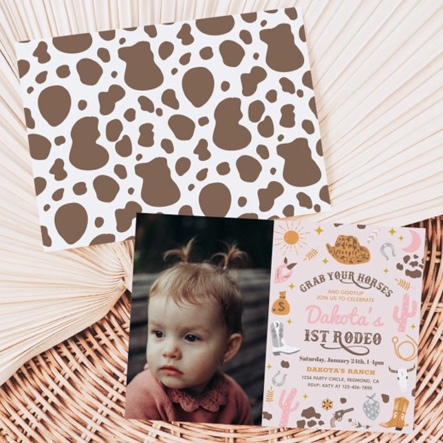 Invitación de cumpleaños de Cowgirl | 1.ᵉʳ Rodeo I (Subido por el creador)