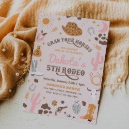 Invitación de cumpleaños de Cowgirl | 5.º Rodeo In