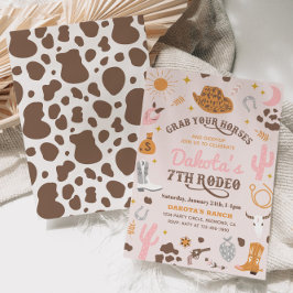 Invitación de cumpleaños de Cowgirl | 7.º Rodeo In