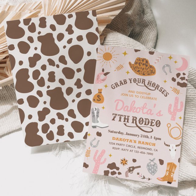 Invitación de cumpleaños de Cowgirl | 7.º Rodeo In (Subido por el creador)
