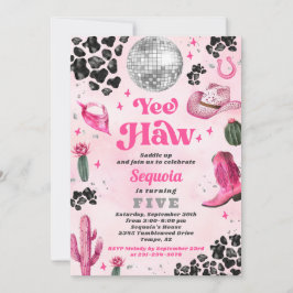 Invitación de cumpleaños de Cowgirl de discoteca r