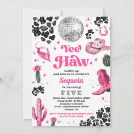Invitación de cumpleaños de Cowgirl de discoteca r