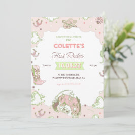 Invitación de cumpleaños de Cowgirl First Rodeo