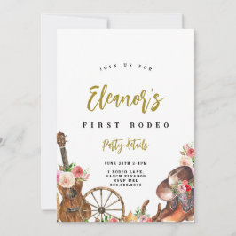 Invitación de cumpleaños de Cowgirl Western Countr