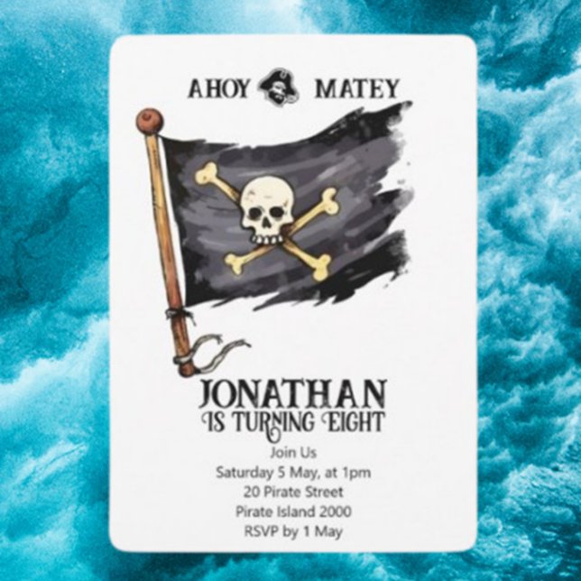 Invitación de cumpleaños de cráneo de barco pirata (Celebrate your loved one's special day with our Pirate Ship Skull Birthday Invitation)