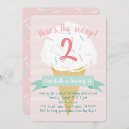 Invitación de cumpleaños de Crema de Hielo Rosado 
