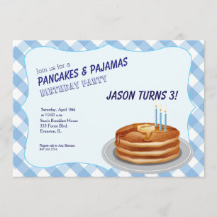 invitación de cumpleaños de crepes azules