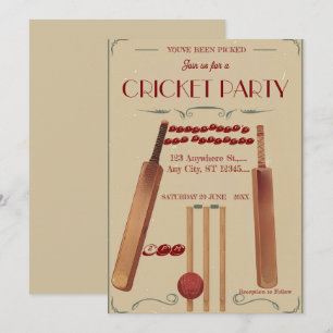 Invitación de cumpleaños de cricket