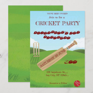Invitación de cumpleaños de cricket