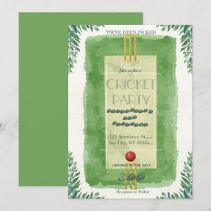 Invitación de cumpleaños de cricket