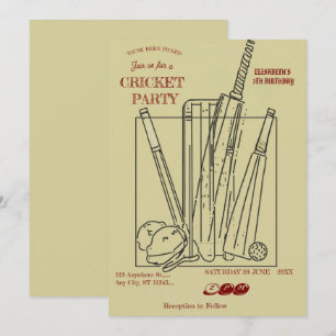 Invitación de cumpleaños de cricket
