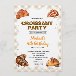 Invitación de cumpleaños de croissant